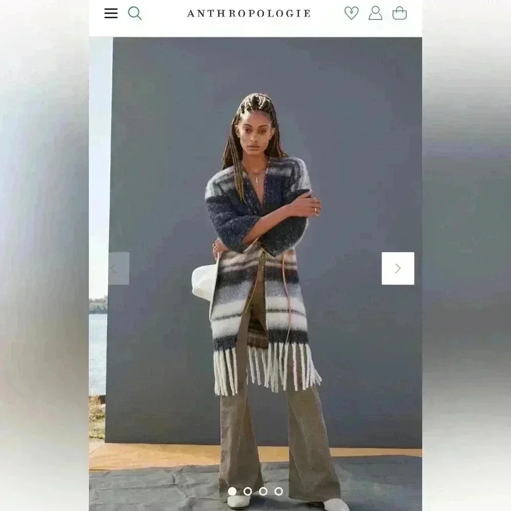 Anthropologie Striped Knit Kimono